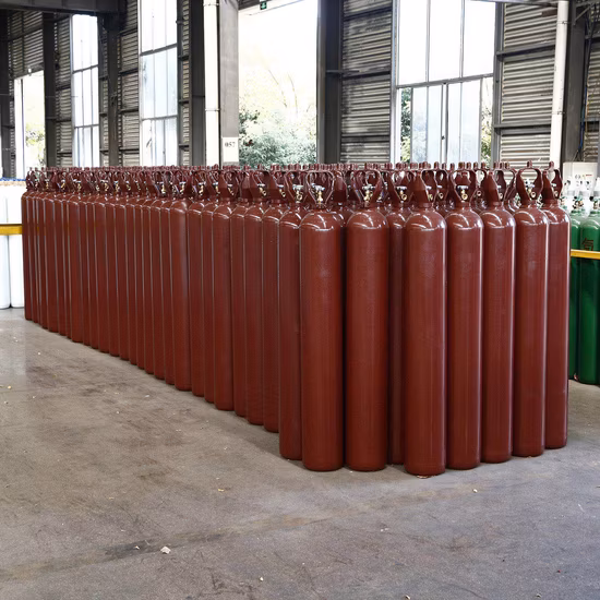 50L 200bar ISO Tped Recipiente de Alta Pressão Aço Sem Costura Oxigênio com Válvula Cga540 Cilindro de Gás
